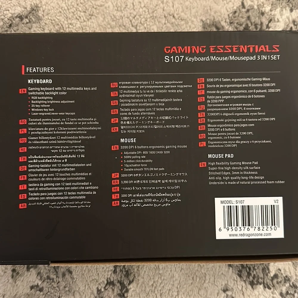 ReDragon Keyboard Mouse & Mouse pad